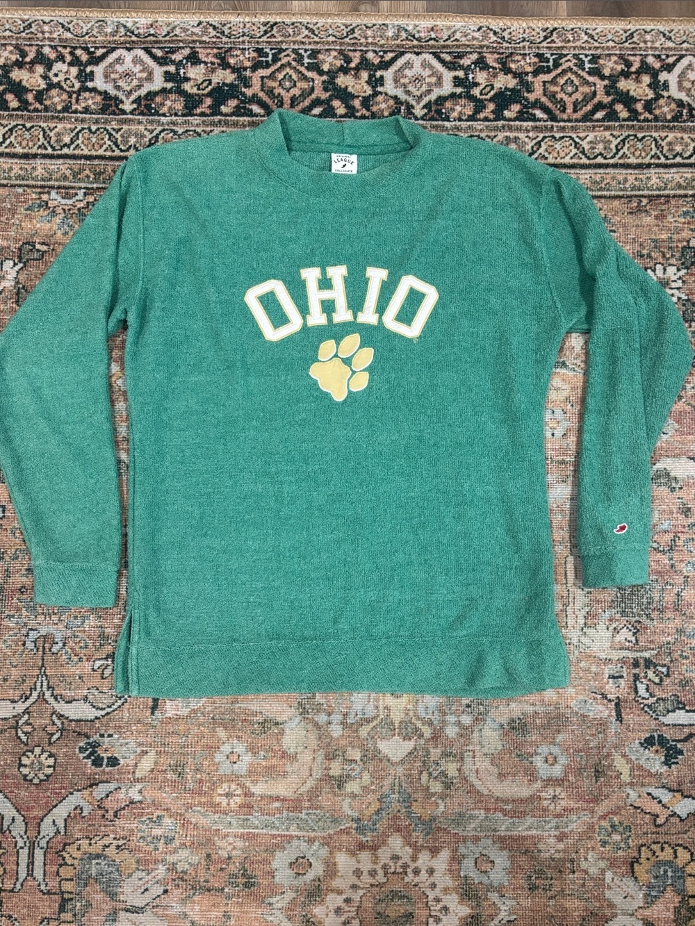 League Collegiate Outfitters Ohio University Terrycloth Crewneck Sweater